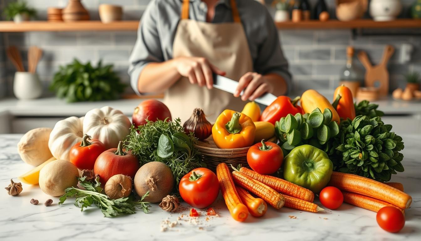 Seasonal meal prepared in a home kitchen